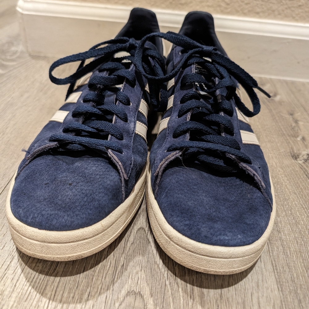 Adidas Navy White Suede Leather Campus Casual Shoes Mens 11
